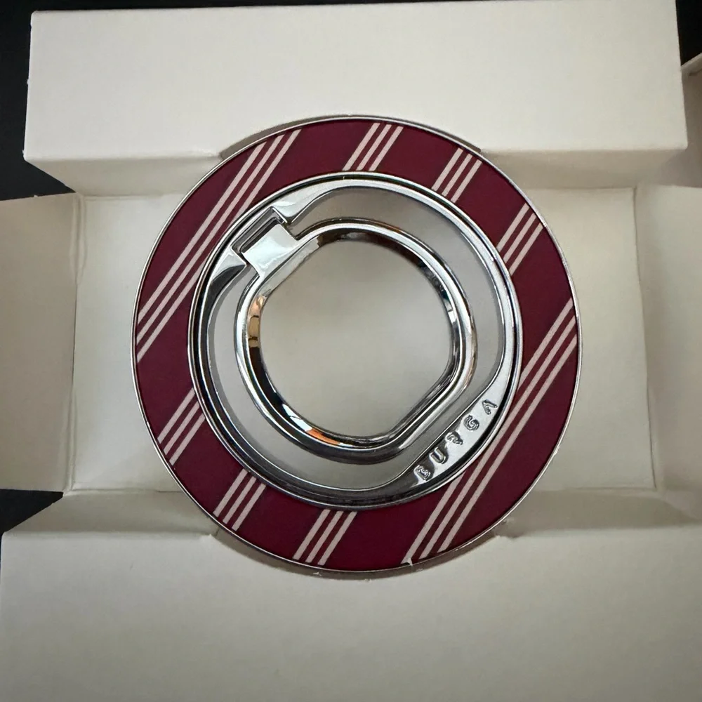 BURGA Magnetic Ring Holder - Silver and Red